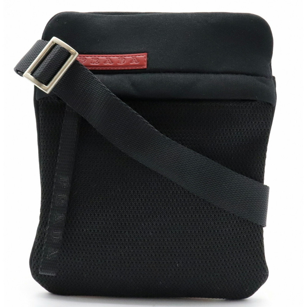 Prada Sports Shoulder Bag Neoprene Black Red
